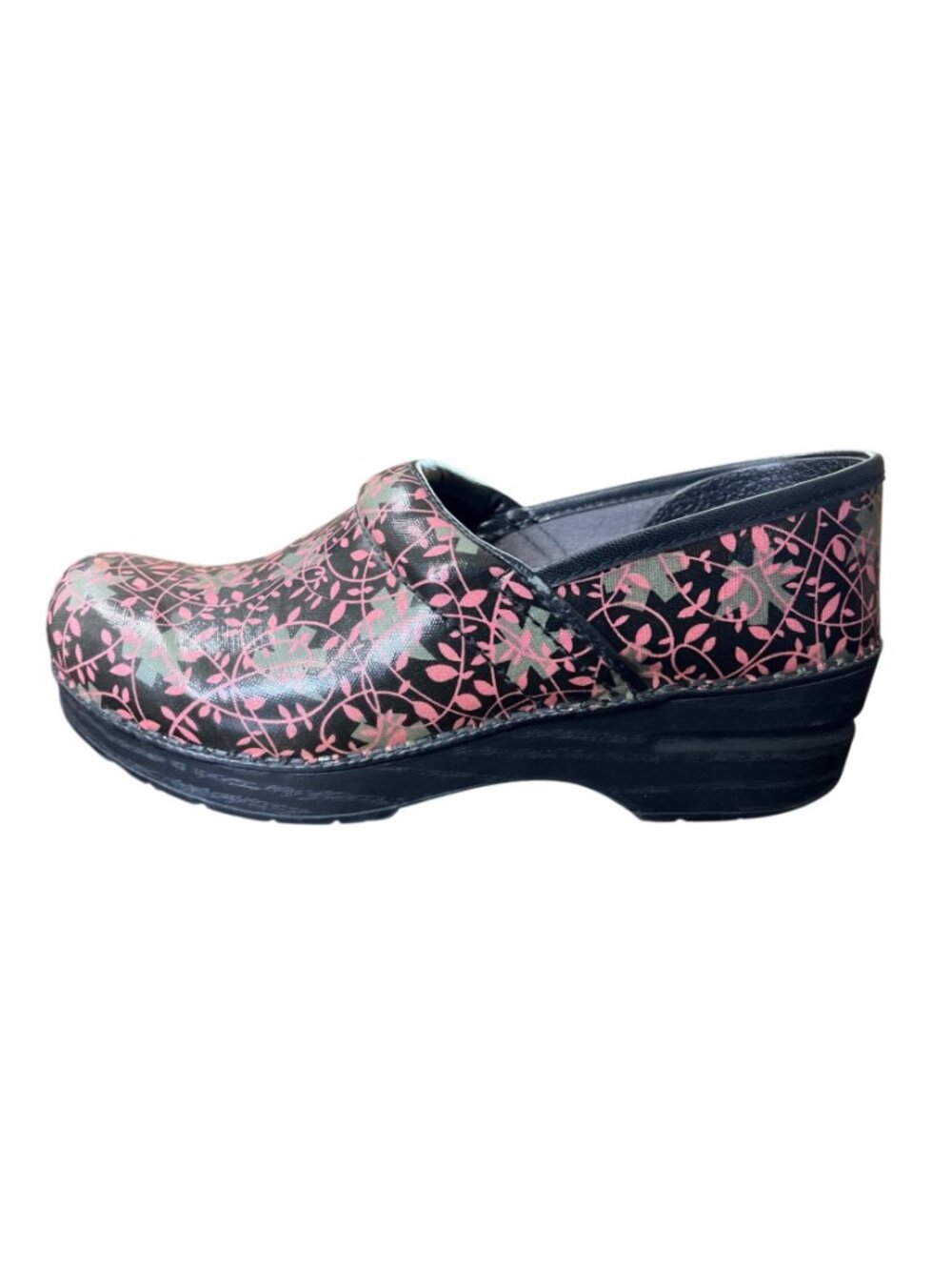 Dansko Womens EU 38 / US 7.5-8 Clogs Vegan Pink Floral Slip-On Nursing Comfort - Picture 3 of 10